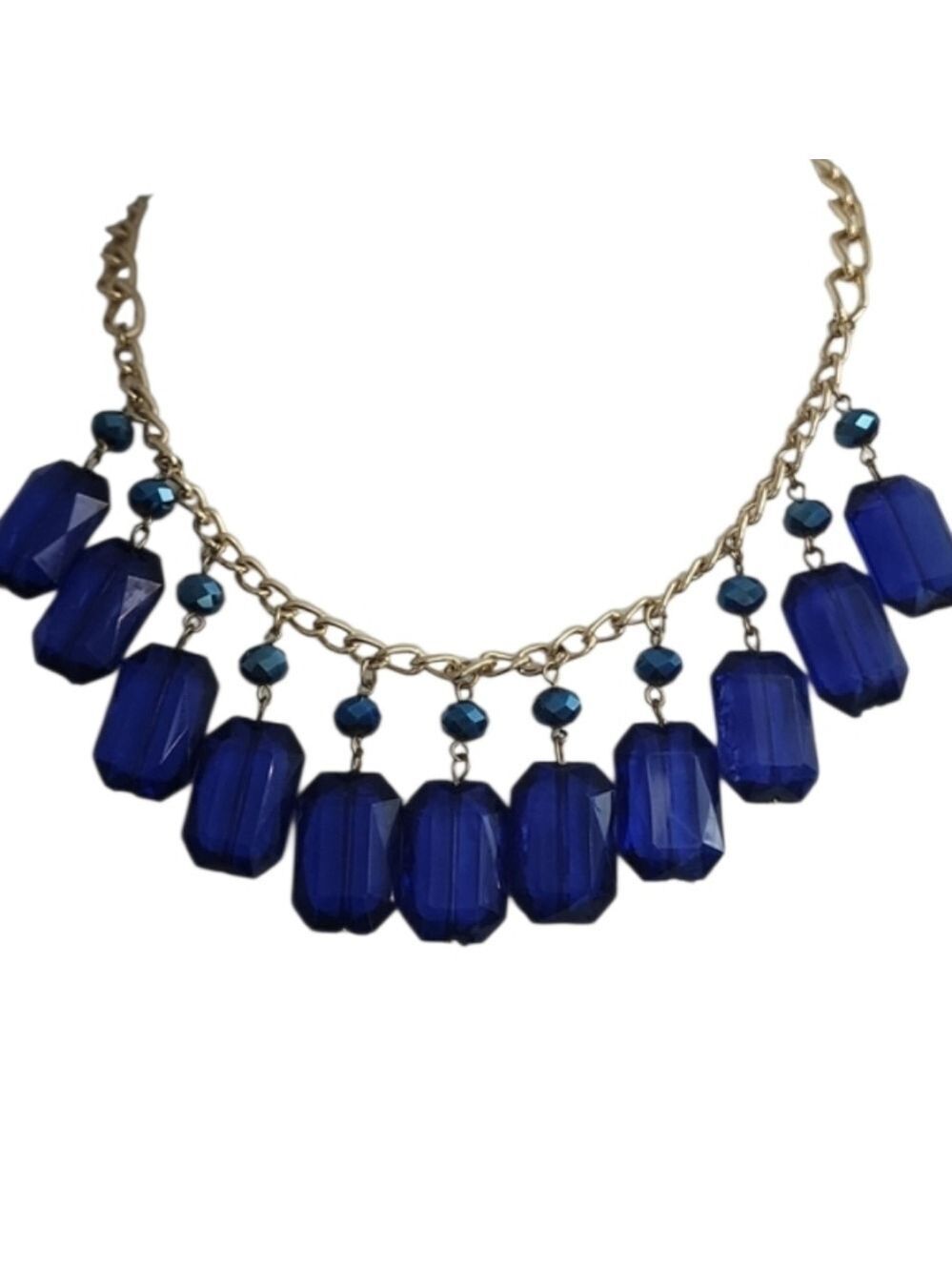 Blue Goldtone Necklace